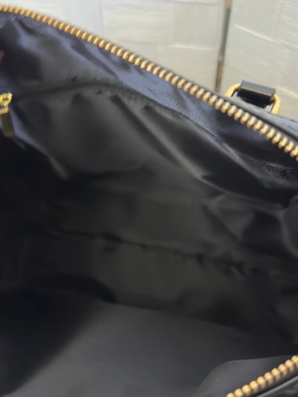 Disney Black Patent Leather Tote with Gold Hardware